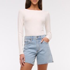 Abercrombie & Fitch Curve Love 7in High Rise Dad Shorts size 29